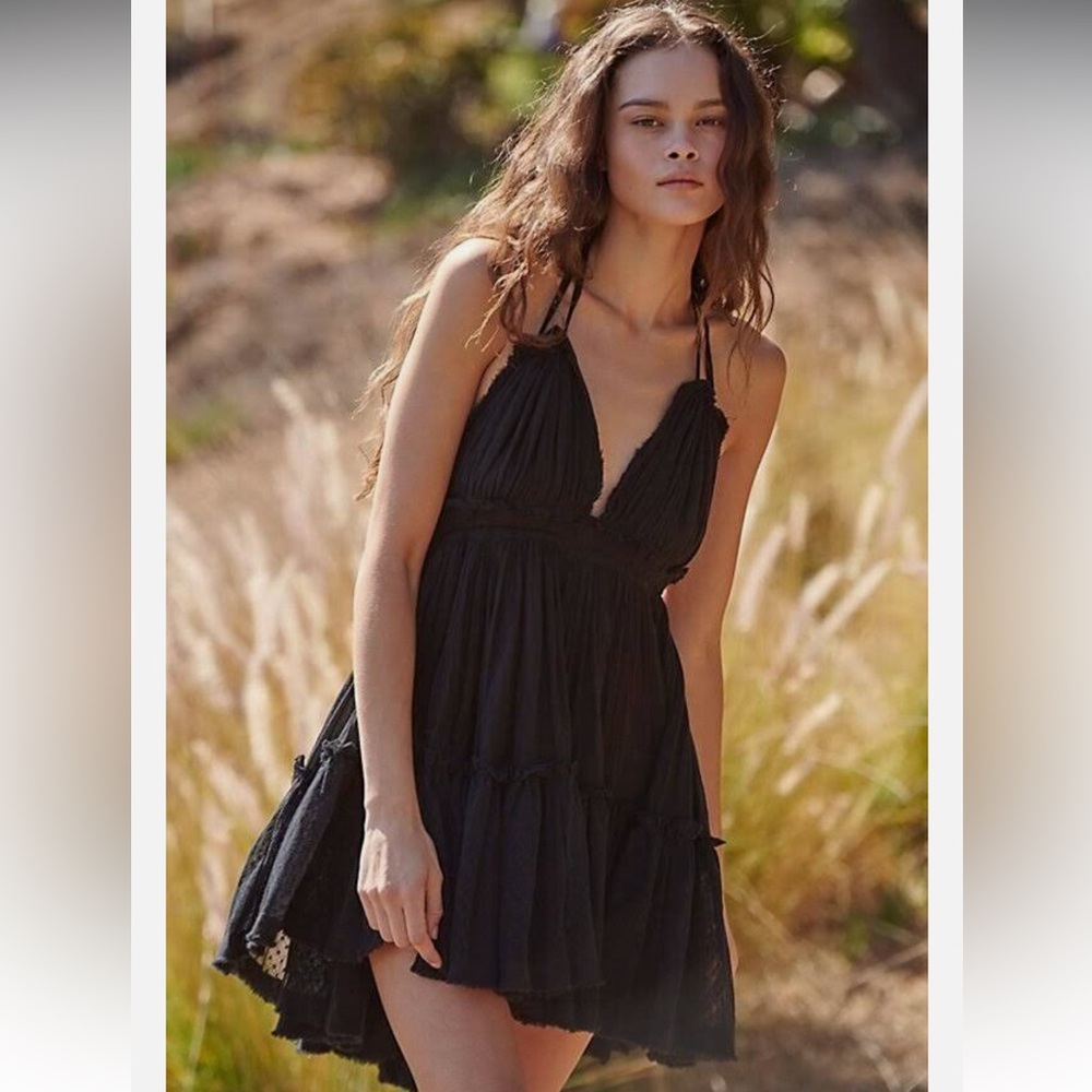 Free People high-low strappy low back gray sundress dress sz.XS
